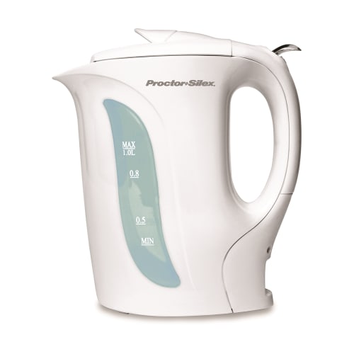 Proctor Silex® 1 Liter Electric Kettle with Auto Shut-Off, White